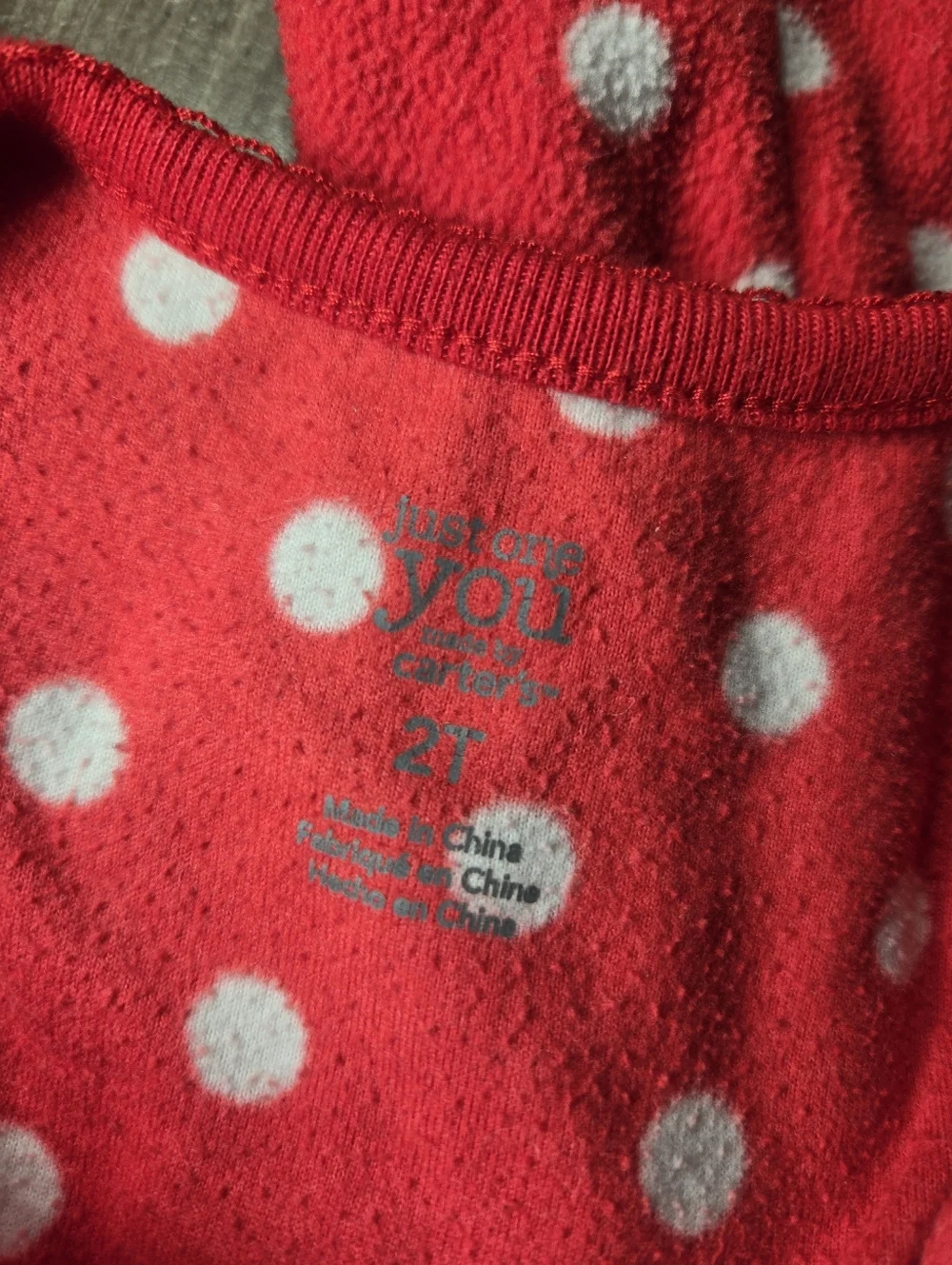 Carter's Red and White Polka Dot Santa Fleece Footie Footed Pajamas PJS Size 2T